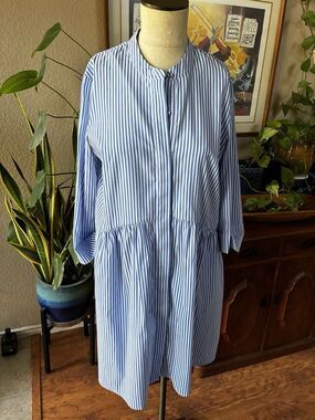 Tuckernuck Blue Stripe Royal Shirt Mini Dress  Women’s Small Classic Summer
